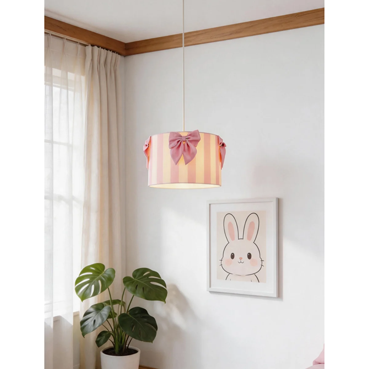 Stripe Bow Lamp Shade - Pink – image 7