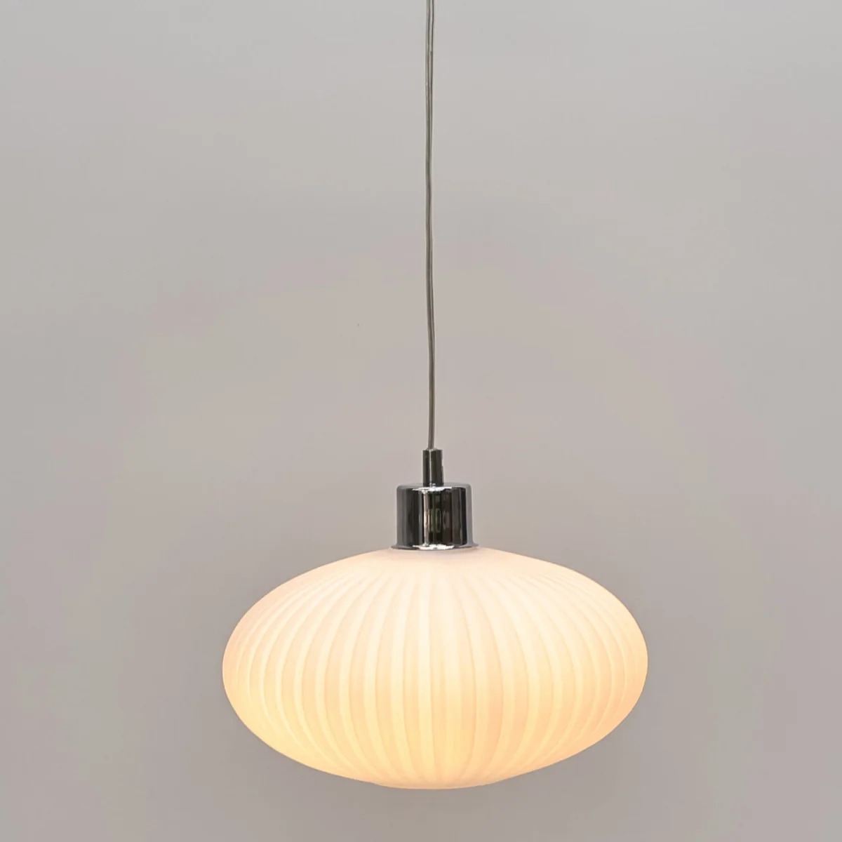 Baton Easy Fit Glass Pendant Shade - White Ribbed Glass – image 3