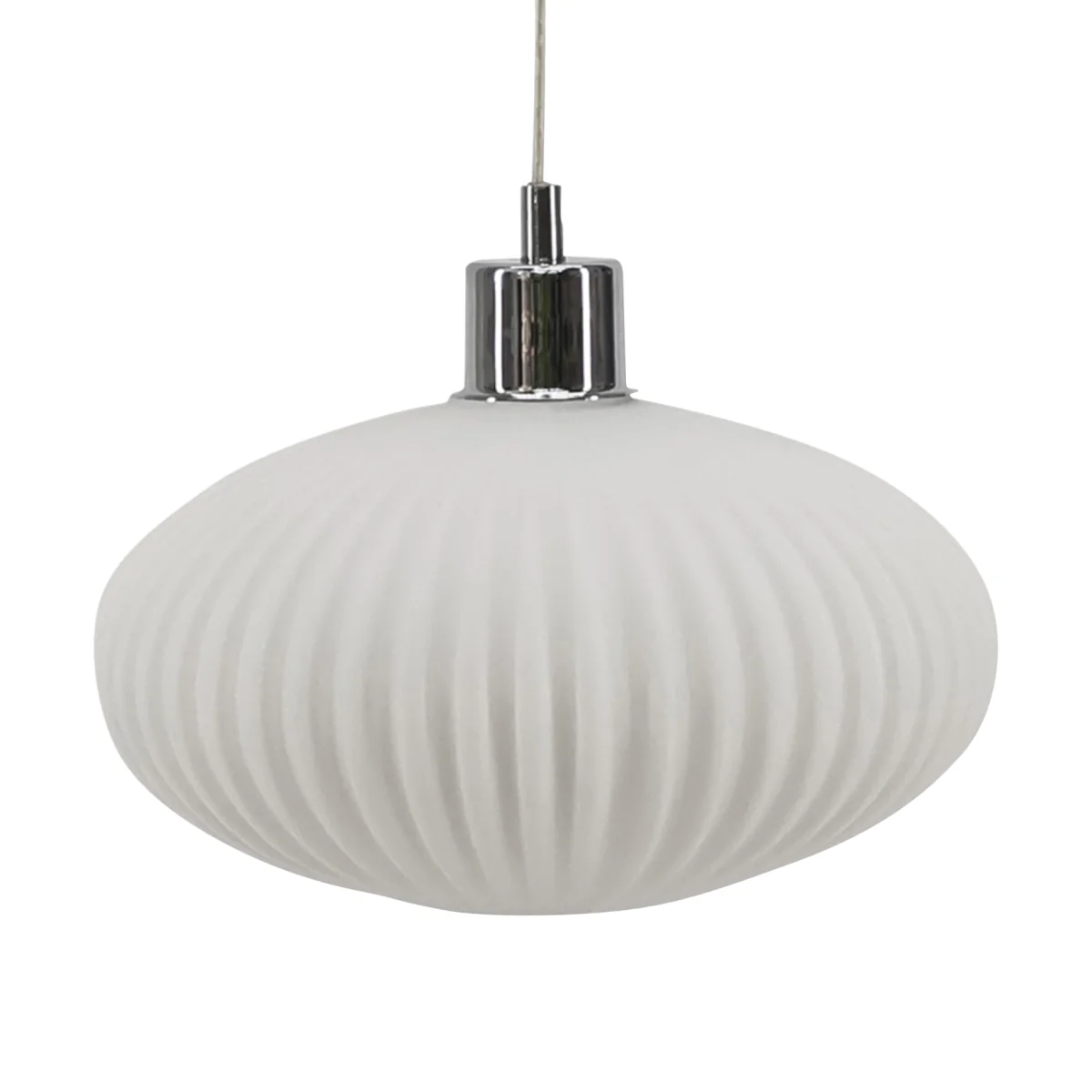 Baton Easy Fit Glass Pendant Shade - White Ribbed Glass – image 1