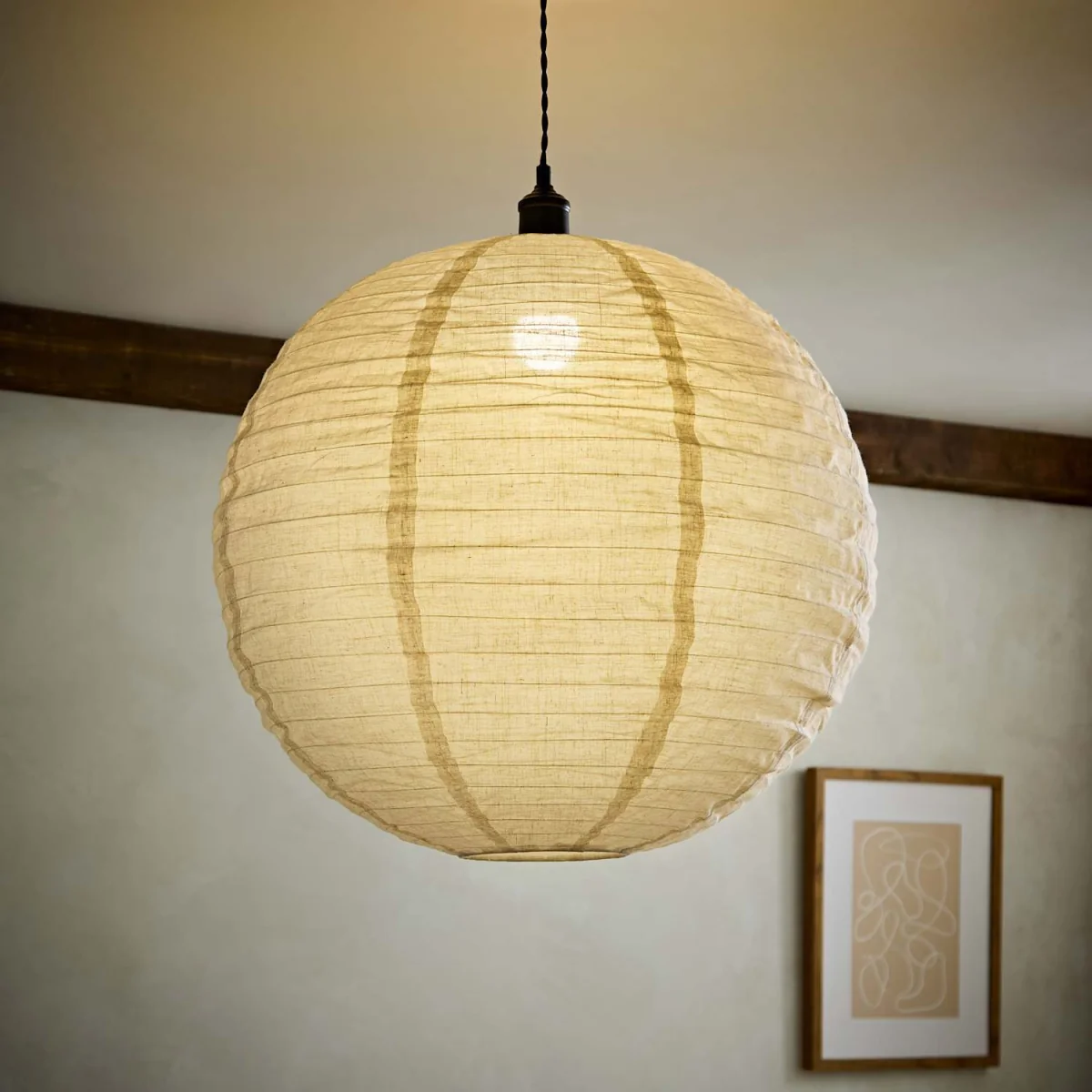 Etta Natural Linen XL Globe Lamp Shade - Linen / No - Linen – image 2