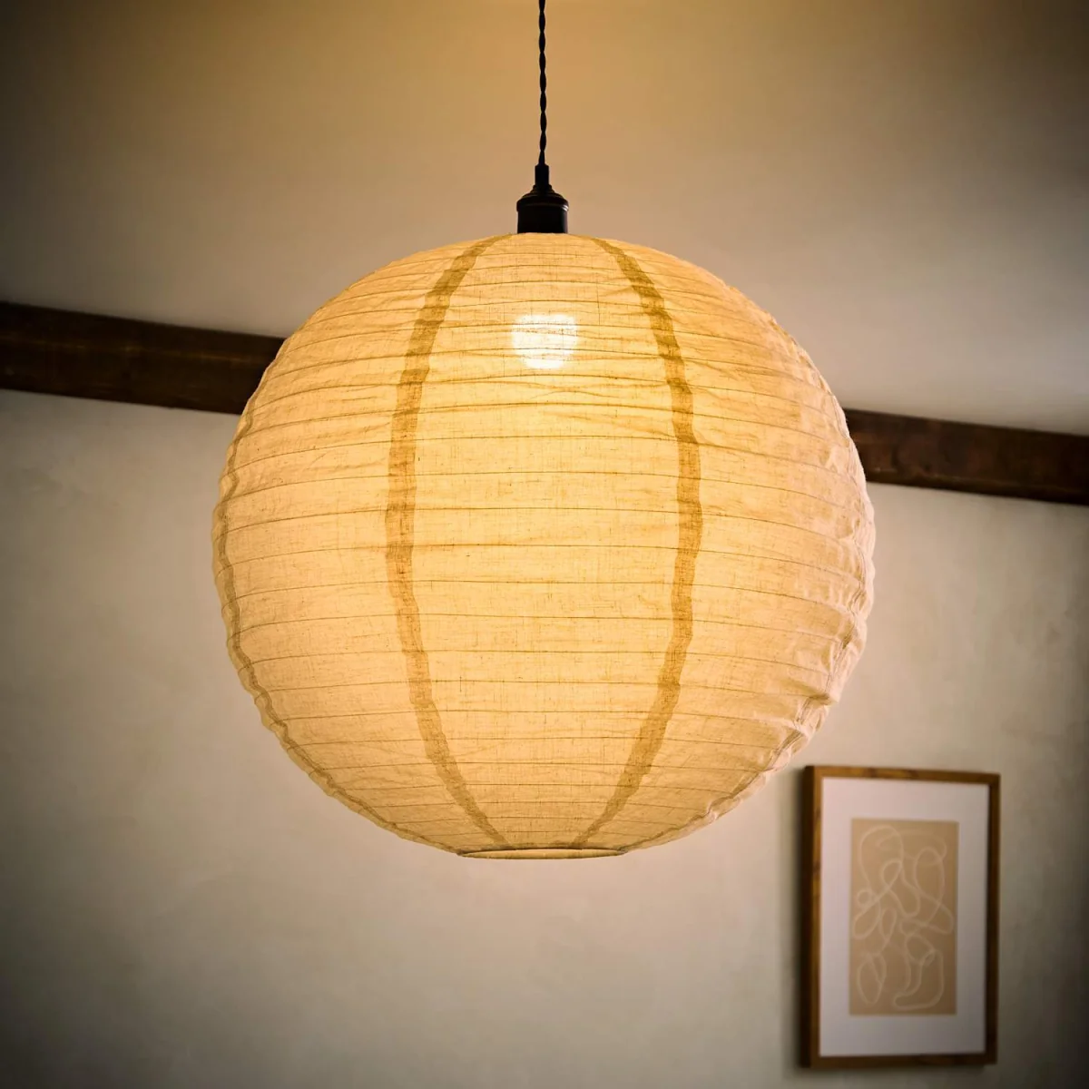 Etta Natural Linen XL Globe Lamp Shade - Linen / No - Linen – image 4