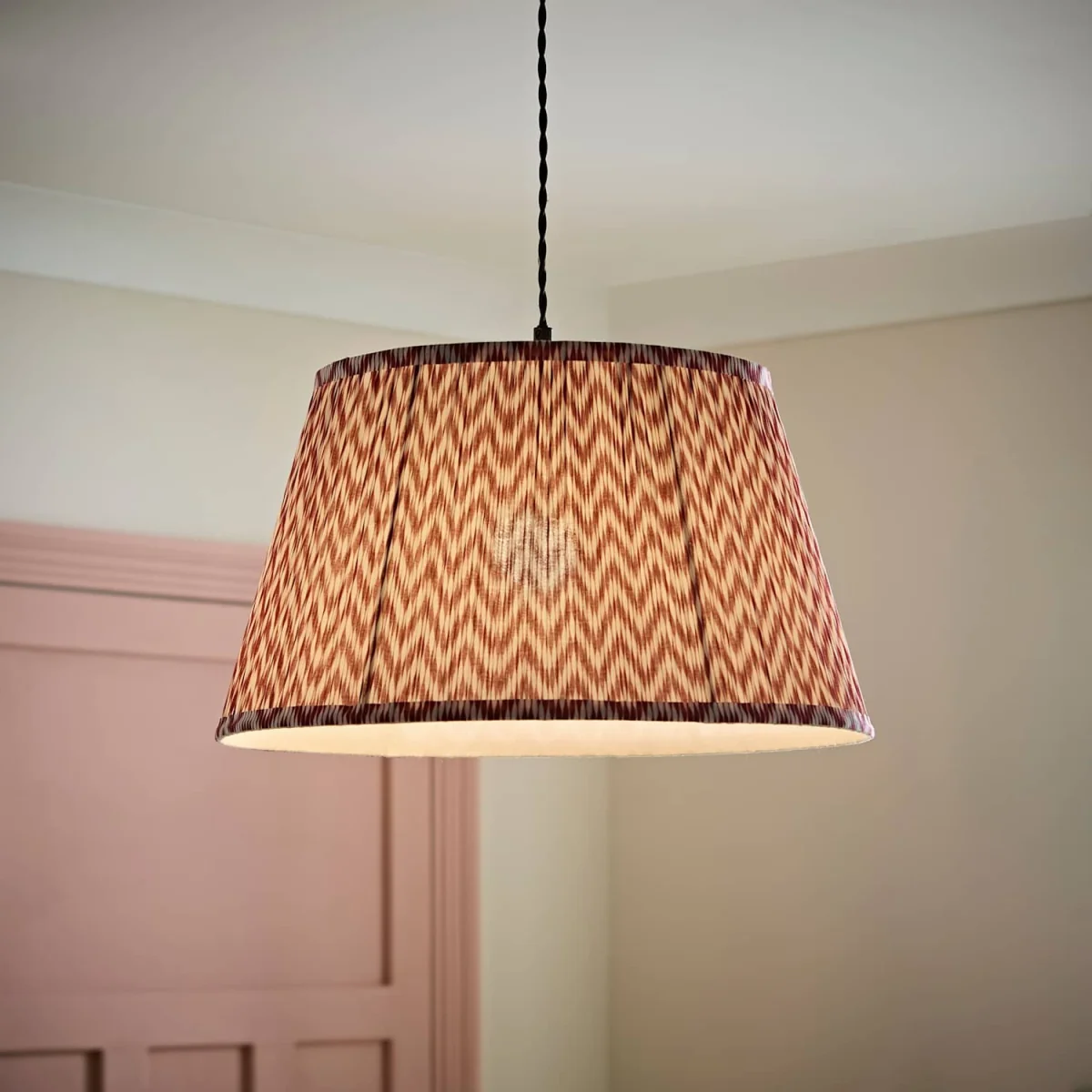 Saffira Large Pleated Chevron Taper Shade - Pink / No - Pink – image 4