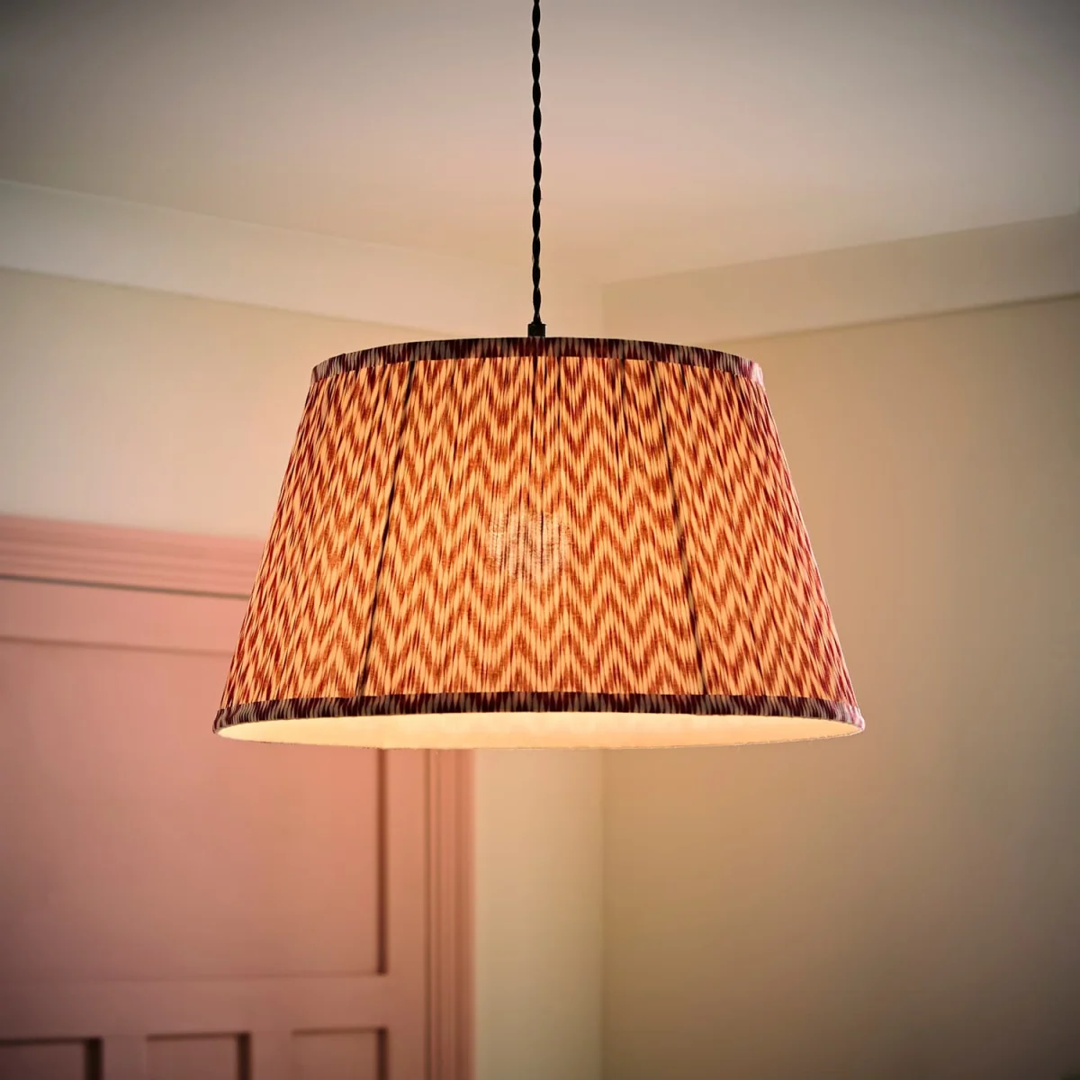 Saffira Large Pleated Chevron Taper Shade - Pink / No - Pink – image 5