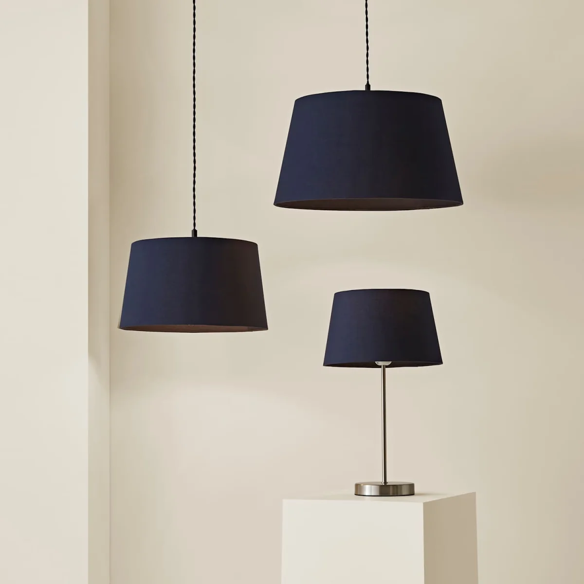 Aspen Large Tapered Ceiling Lamp Shade - Navy Blue – image 2