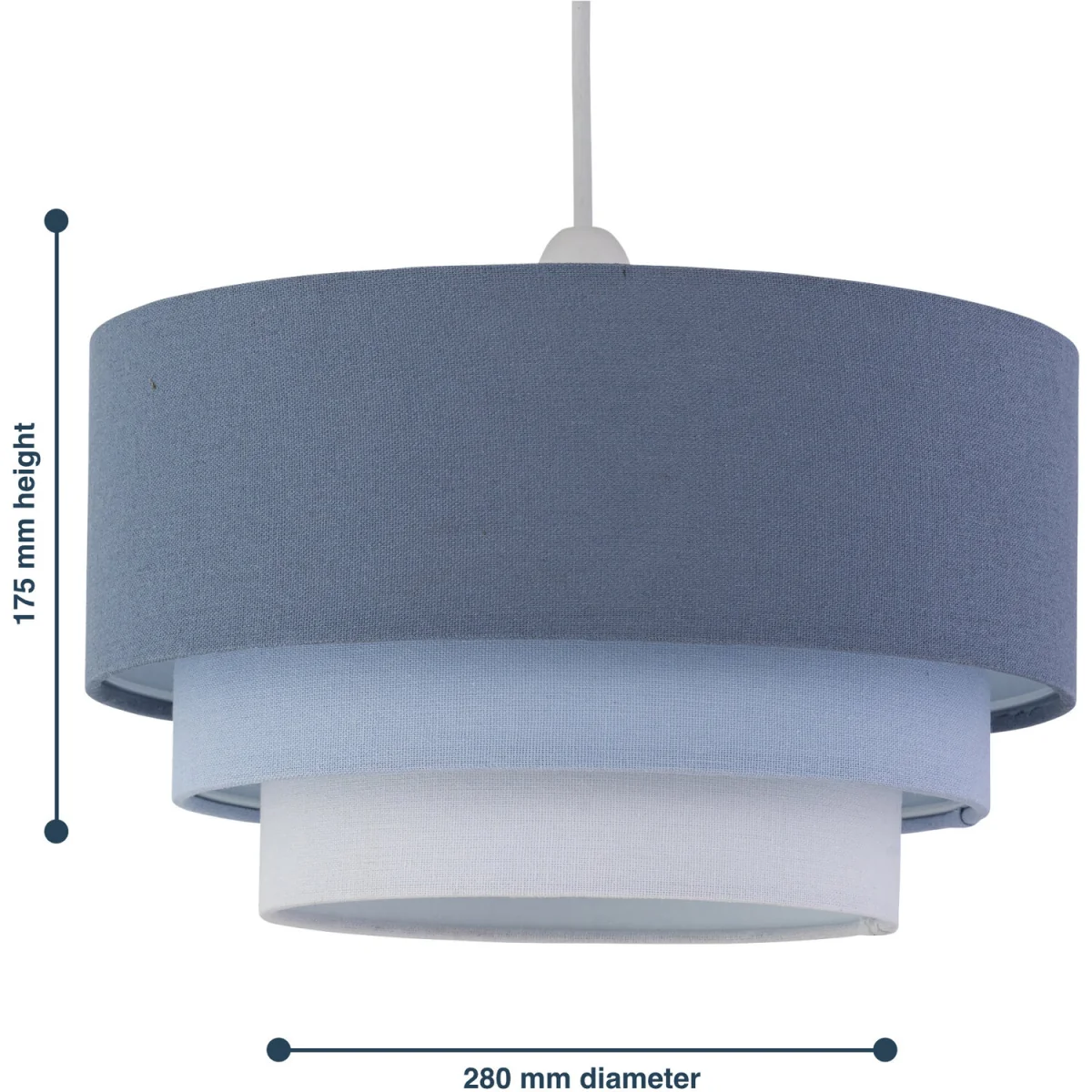 Set Of 2 Gabi Easy Fit Fabric Pendant Shades - Blue Ombre Linen – image 7