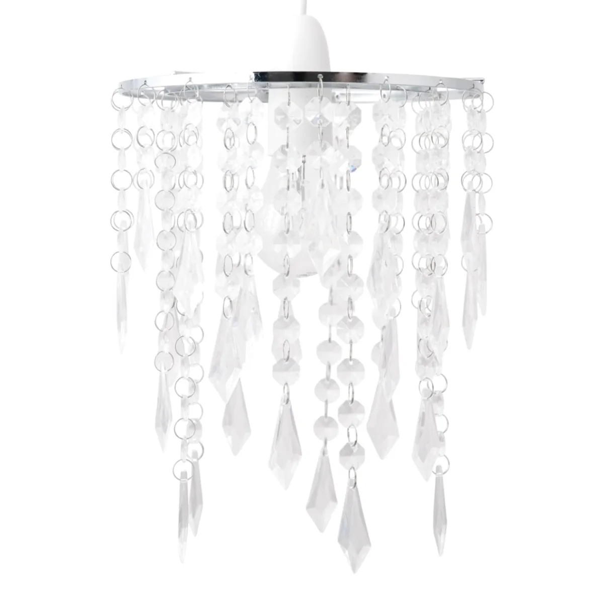 Set Of 2 Chrome & Clear Jewels Light Shades - Clear – image 3