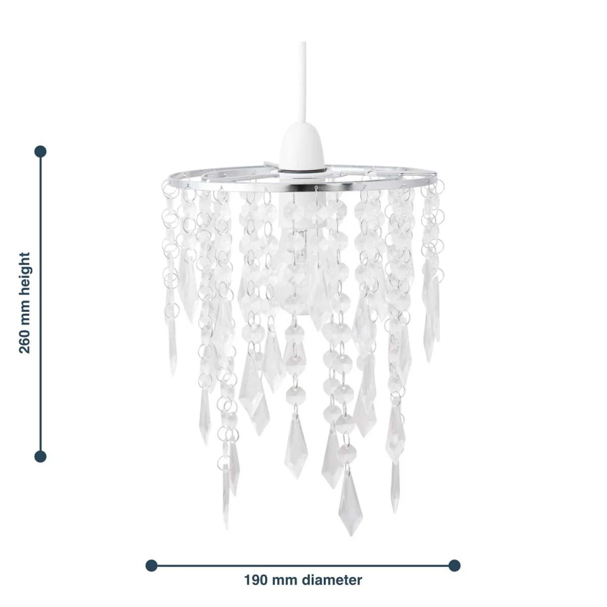 Set Of 2 Chrome & Clear Jewels Light Shades - Clear – image 6