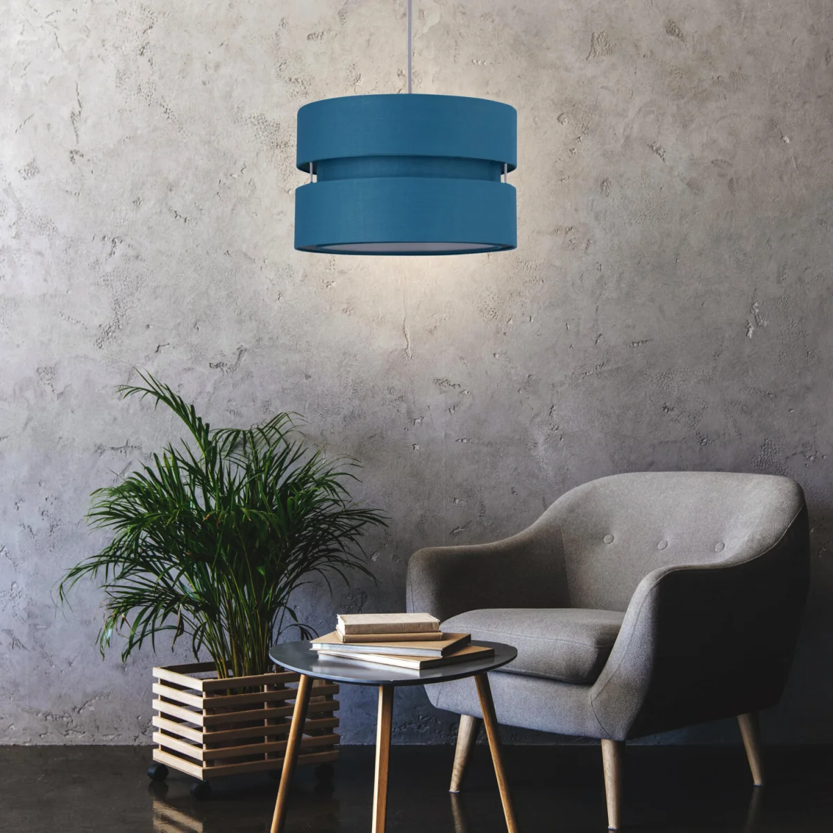 Teal Layered Easy Fit Drum Light Shade - Teal – image 4