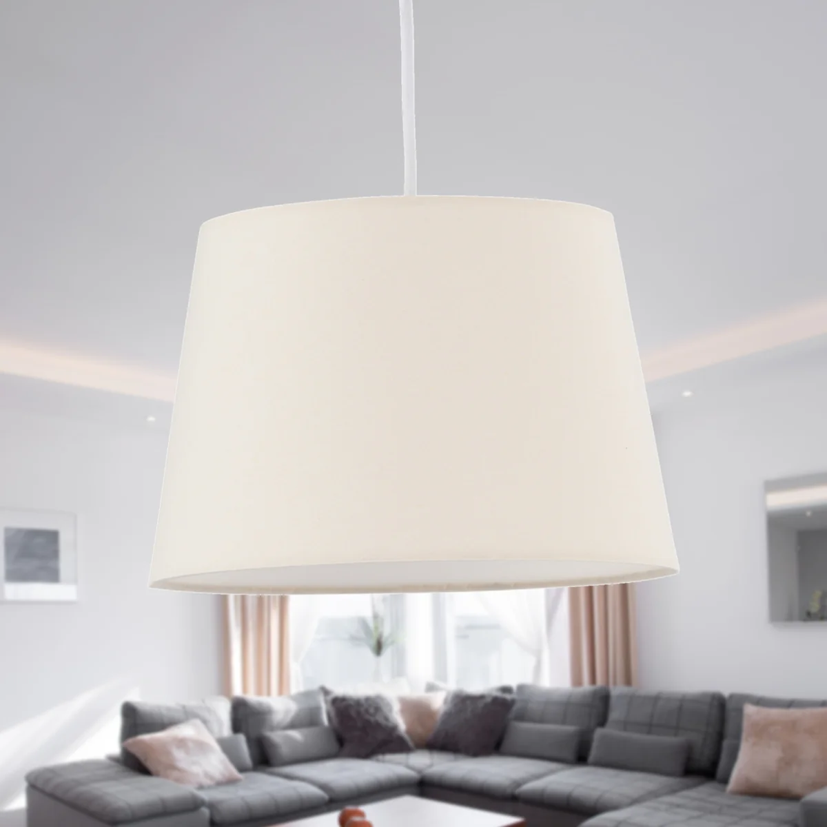 Natural Cotton 23cm Tapered Cylinder Pendant Or Lamp Shade - Natural Cotton – image 3