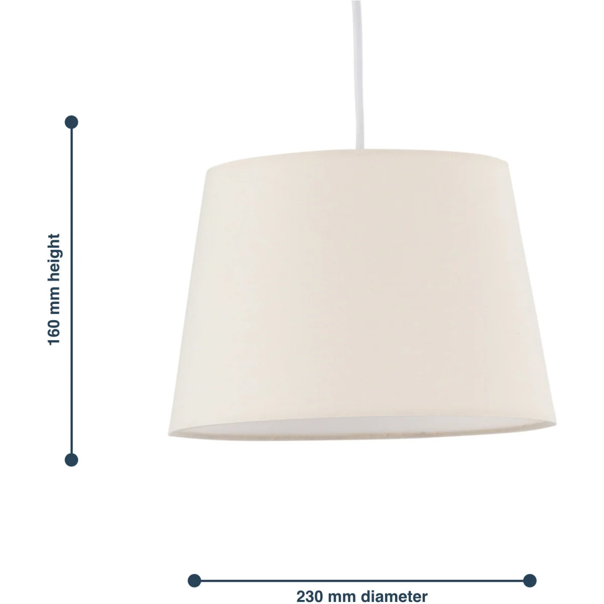 Natural Cotton 23cm Tapered Cylinder Pendant Or Lamp Shade - Natural Cotton – image 5