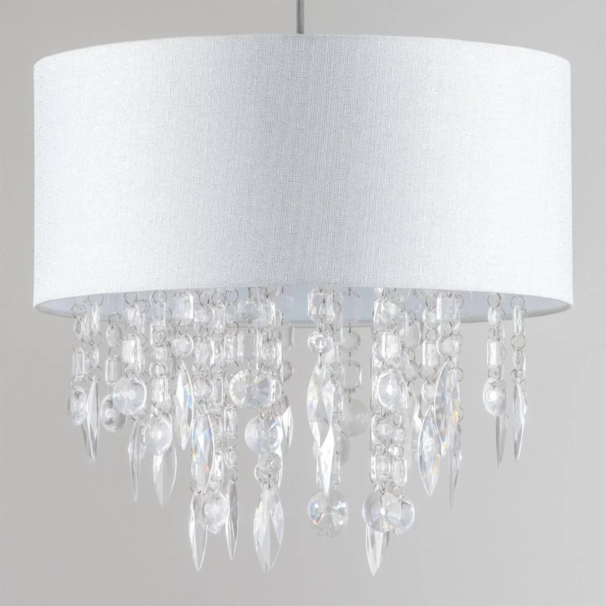 Set Of 2 Fiji White Fleck Jewelled Easy Fit 40cm Pendant Shades - White – image 6