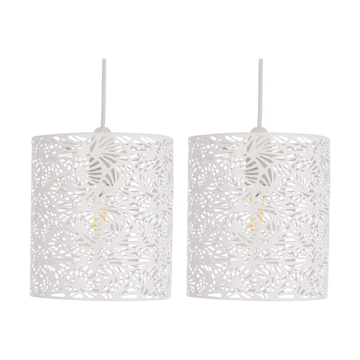 Set Of 2 Maui Easy Fit Metal Pendant Shades - White Paint – image 1