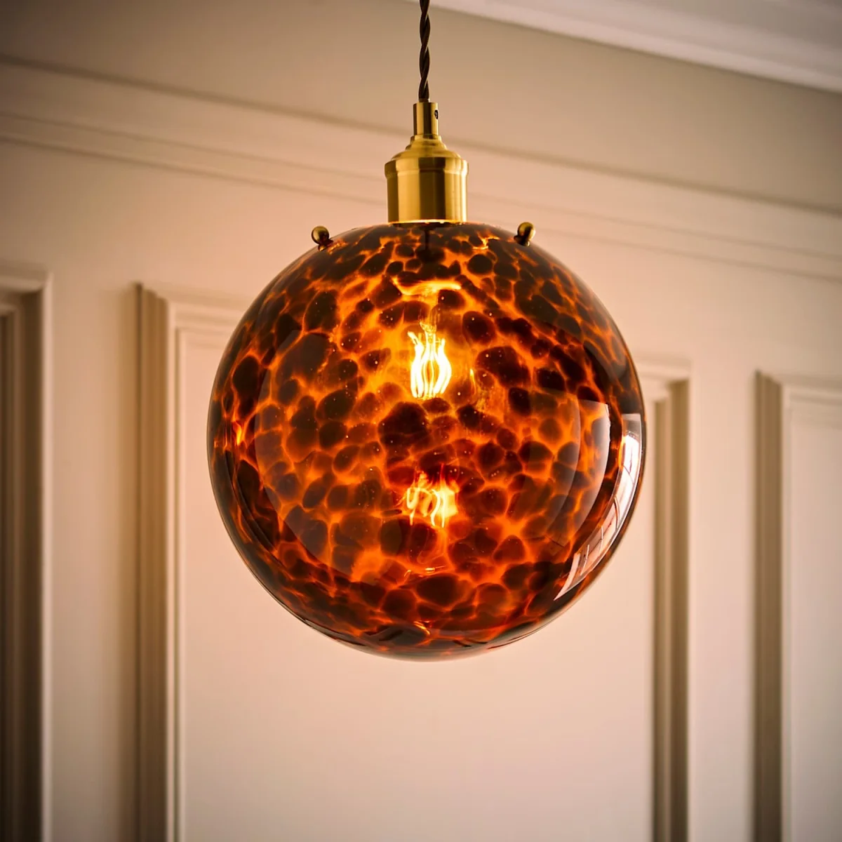 Chiara Leopard Print Glass Easy Fit Pendant Shade - Leopard – image 2