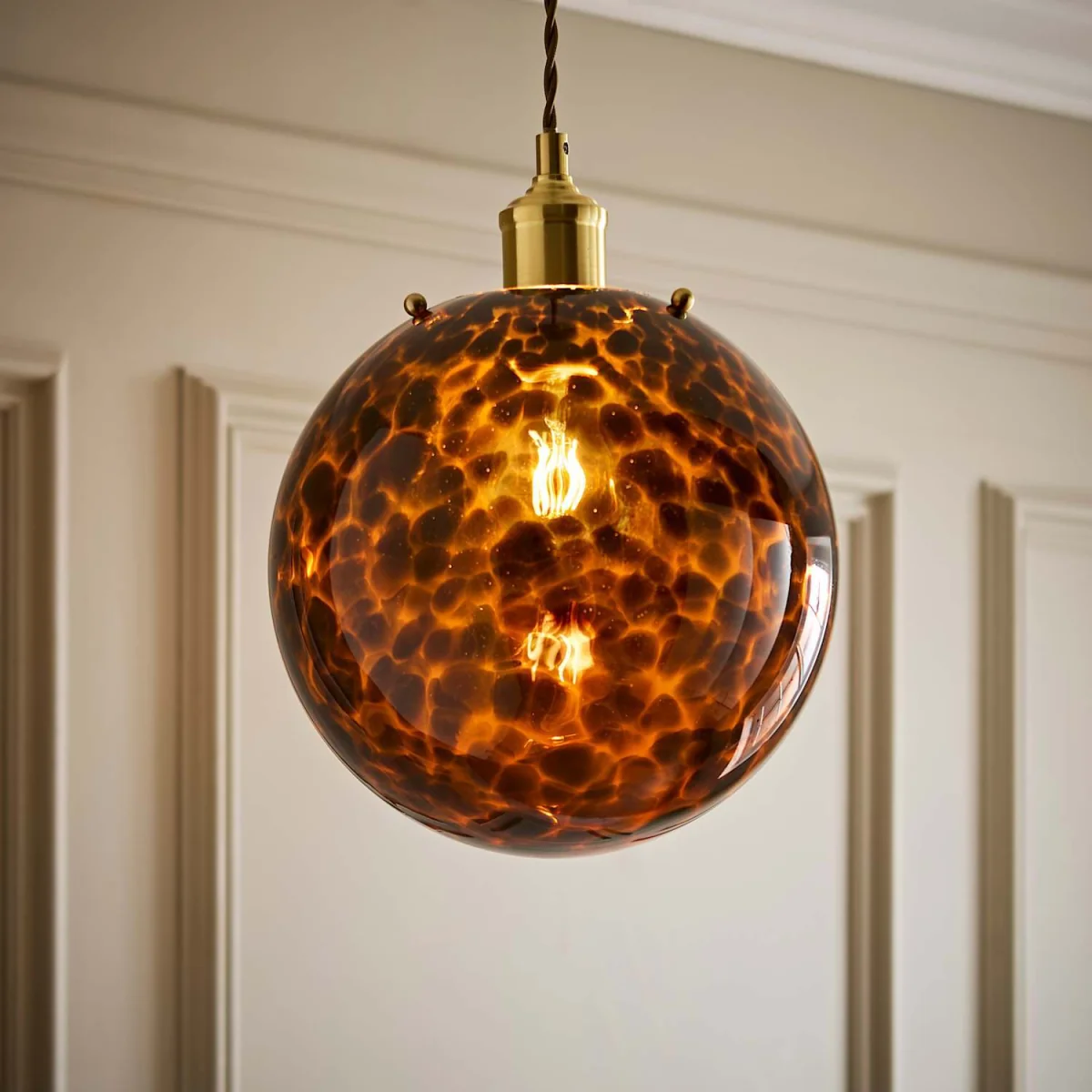 Chiara Leopard Print Glass Easy Fit Pendant Shade - Leopard – image 3