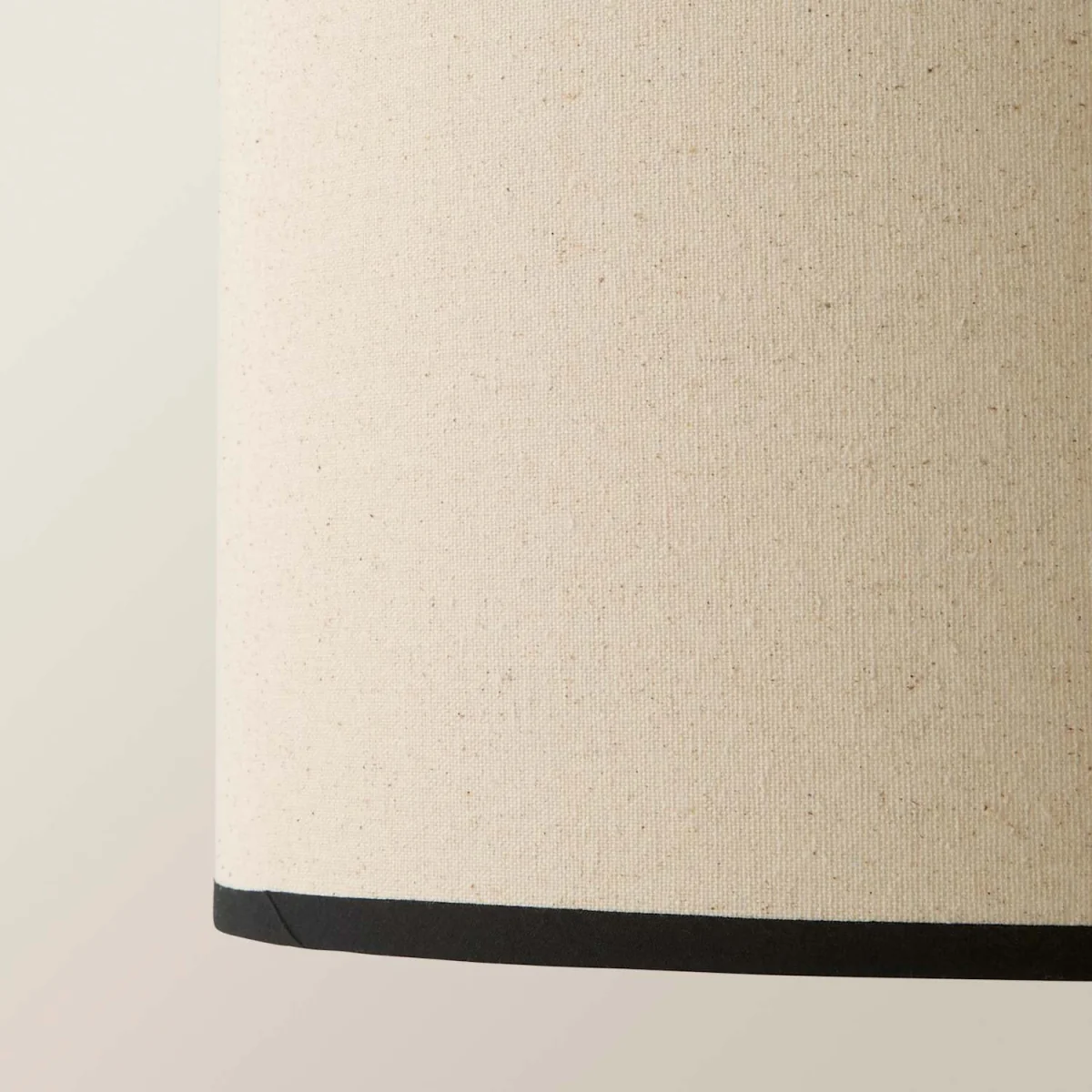 Eva Natural Linen with Trim Drum Light Shade - Black / Plastic – image 5