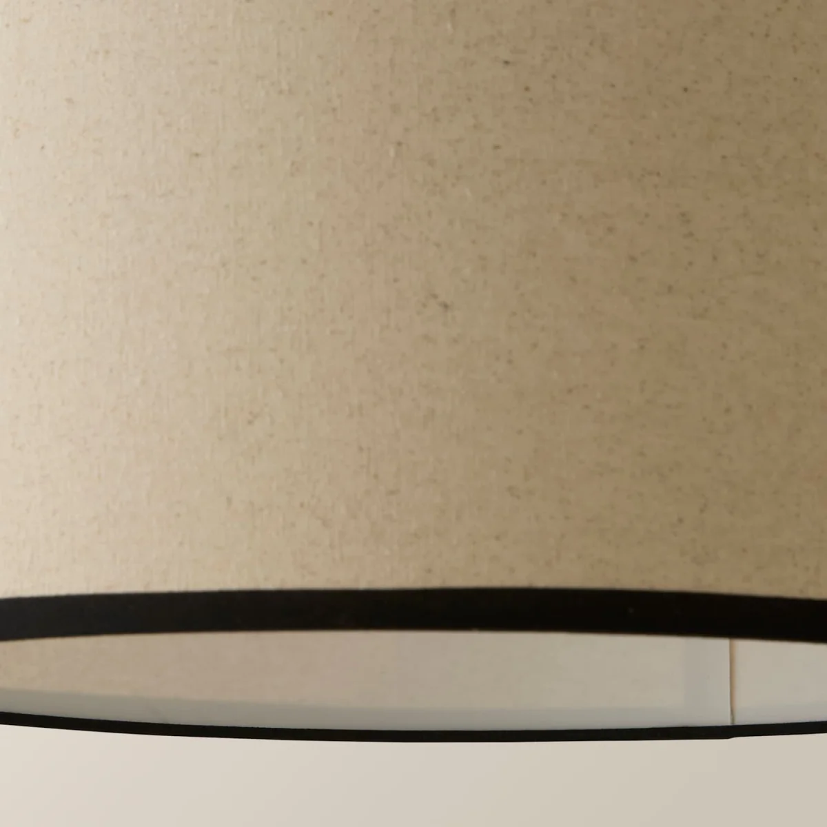 Eva Natural Linen with Trim Drum Light Shade - Black / Plastic – image 6