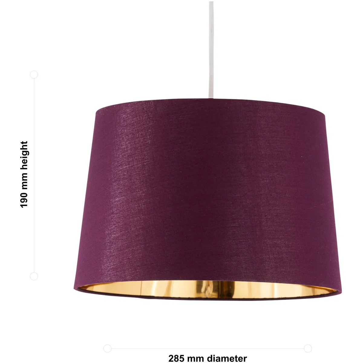 Zoey Burgundy With Gold Inner 28cm Easy Fit Pendant Or Lamp Shade - Burgundy – image 5
