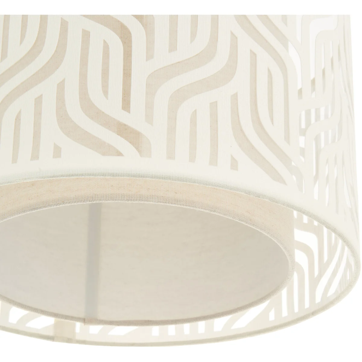 Mylo Easy Fit Fabric Pendant Shade - Taupe Linen With Natural Faux Linen Detail – image 2
