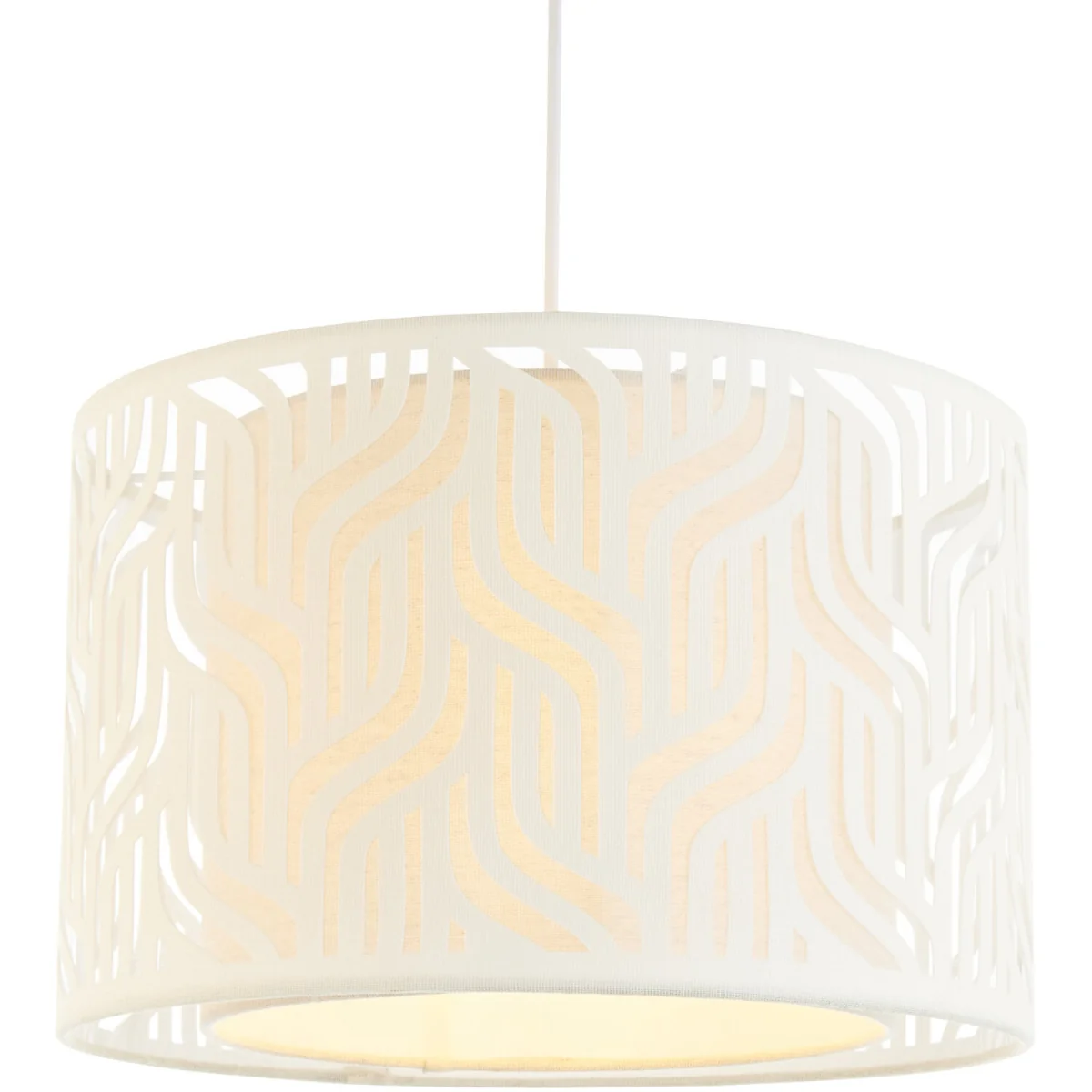 Mylo Easy Fit Fabric Pendant Shade - Taupe Linen With Natural Faux Linen Detail – image 3
