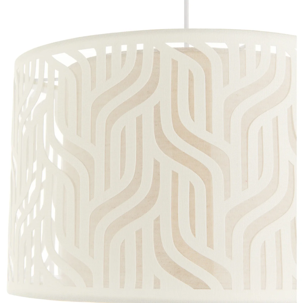 Mylo Easy Fit Fabric Pendant Shade - Taupe Linen With Natural Faux Linen Detail – image 4