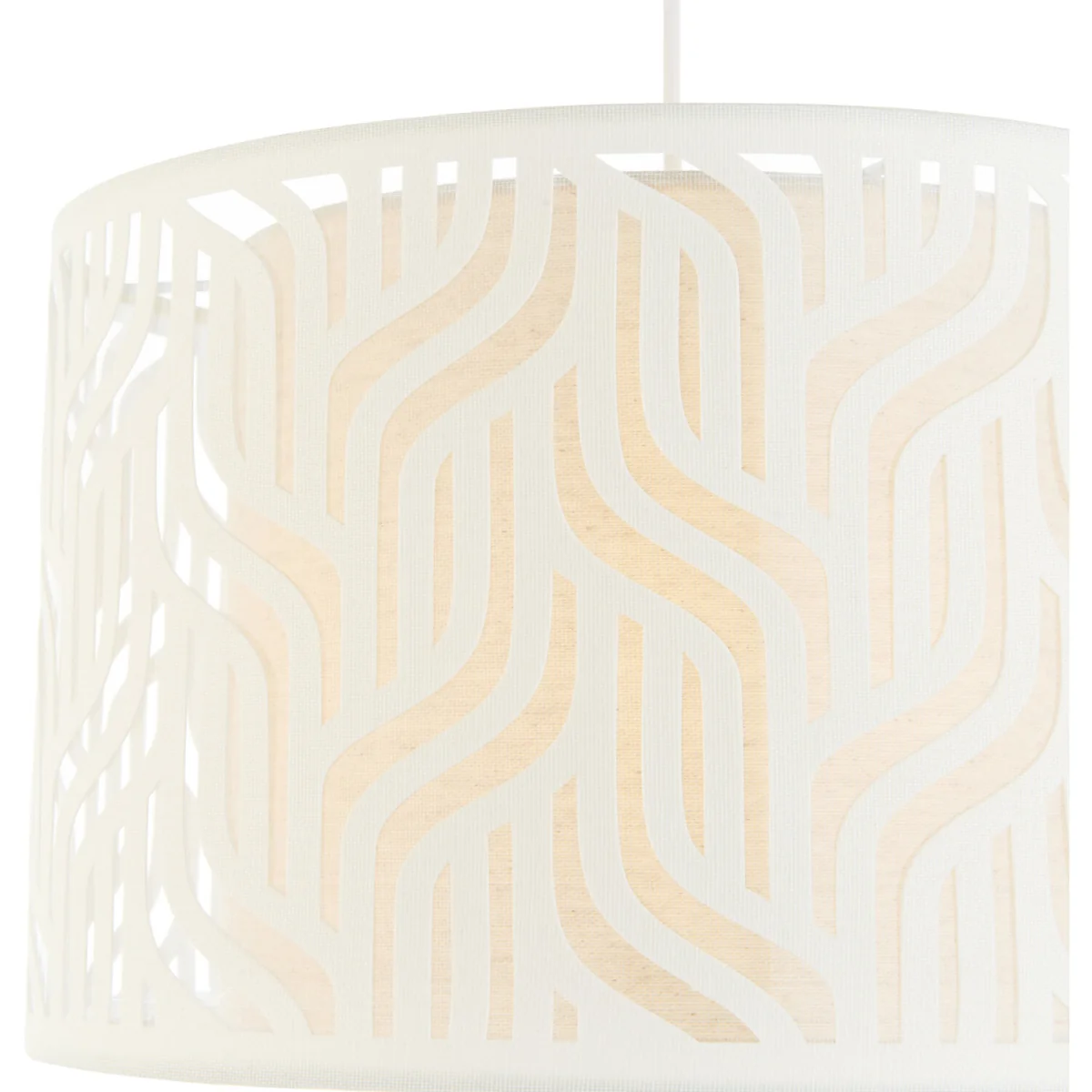 Mylo Easy Fit Fabric Pendant Shade - Taupe Linen With Natural Faux Linen Detail – image 5