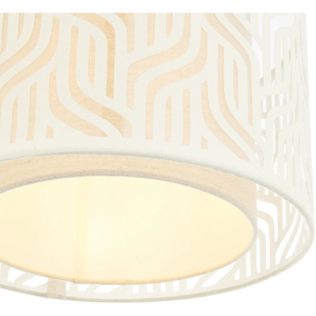 Mylo Easy Fit Fabric Pendant Shade - Taupe Linen With Natural Faux Linen Detail – image 6