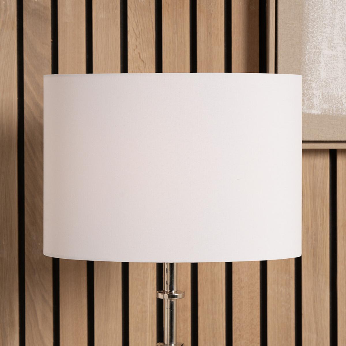 30cm Oval Poly Cotton Lamp shade - White