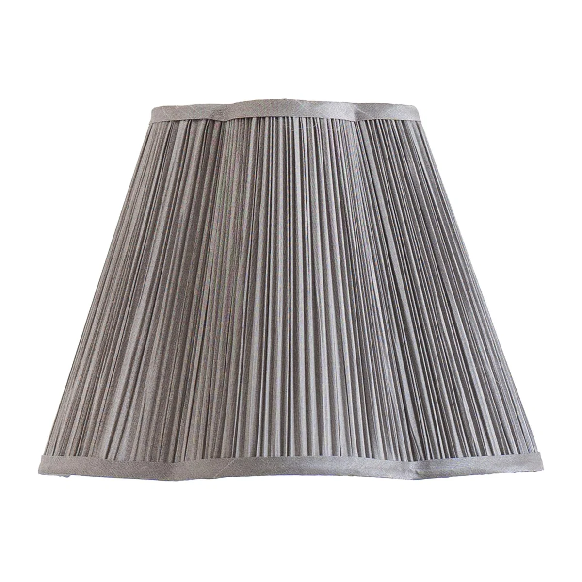 Loralei Large Pleated Dark Faux Silk Scallop Lamp Shade - Grey