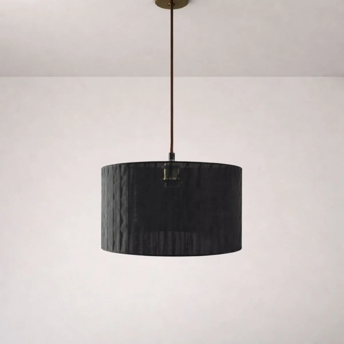 CGC Sylvie Silk Pleated Black Round Drum Lamp Shade - Black – image 1