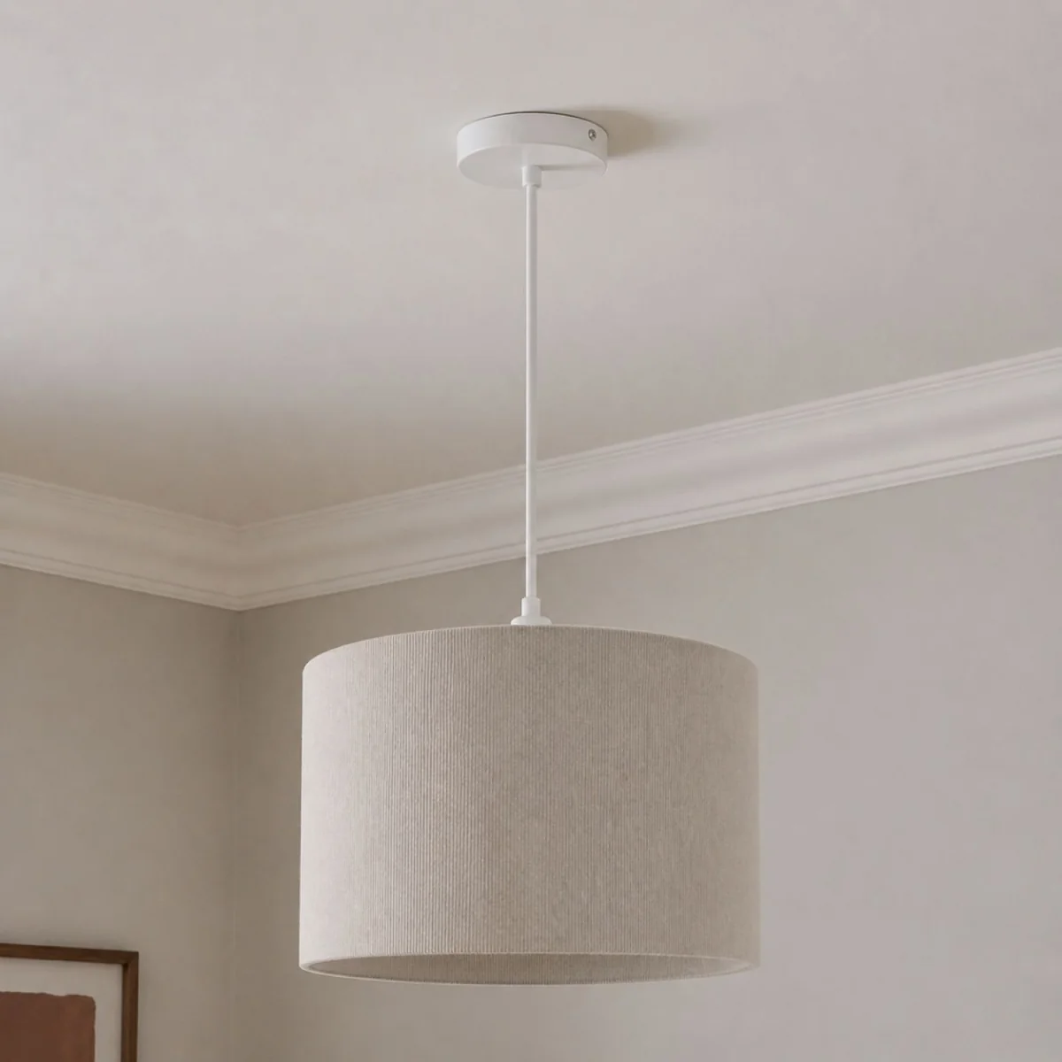 CGC LOLA Grey Corduroy Lampshade 30cm with Silk Lining - Grey