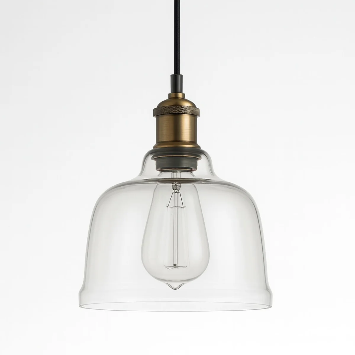 CGC HONEY Clear Glass Dome Diner Lampshade - Clear