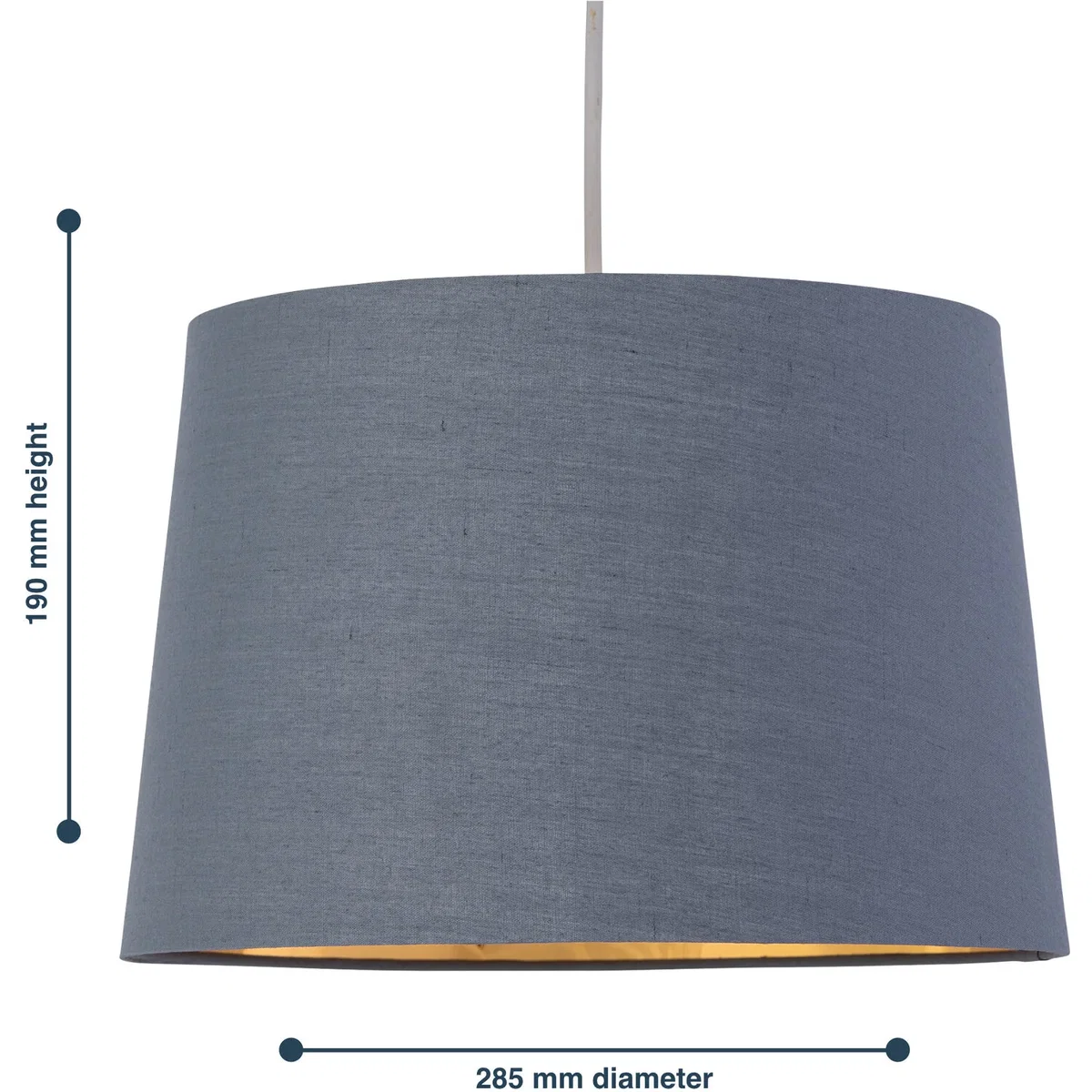 Set Of 2 Zoey Dark Grey With Gold Easy Fit Pendant Or Lamp Shades - Dark Grey – image 7