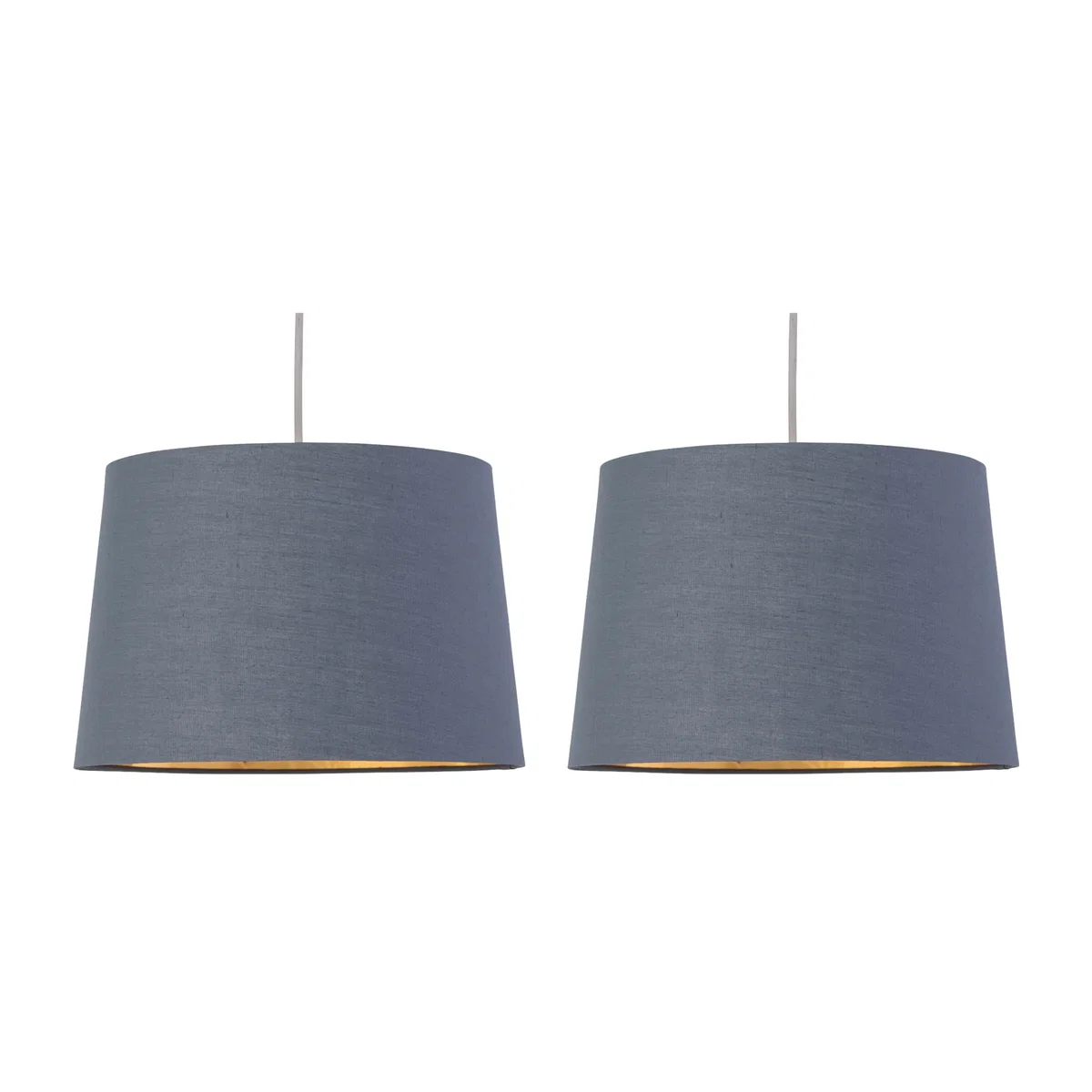 Set Of 2 Zoey Dark Grey With Gold Easy Fit Pendant Or Lamp Shades - Dark Grey – image 1