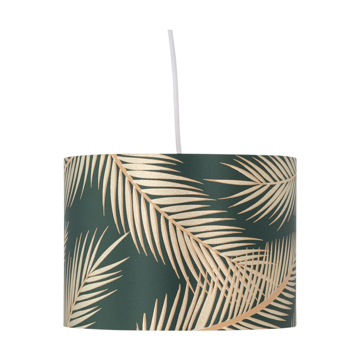 Set Of 2 Tropica Dark Green With Gold 25cm Pendant Or Lamp Shades - Green – image 2