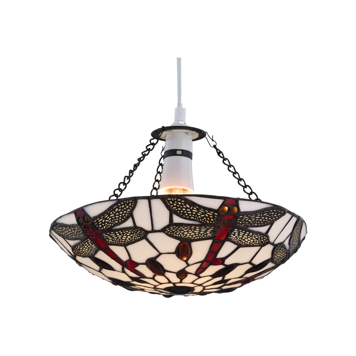 Basil Easy Fit Glass Pendant Shade - Tiffany Decorated Glass – image 1