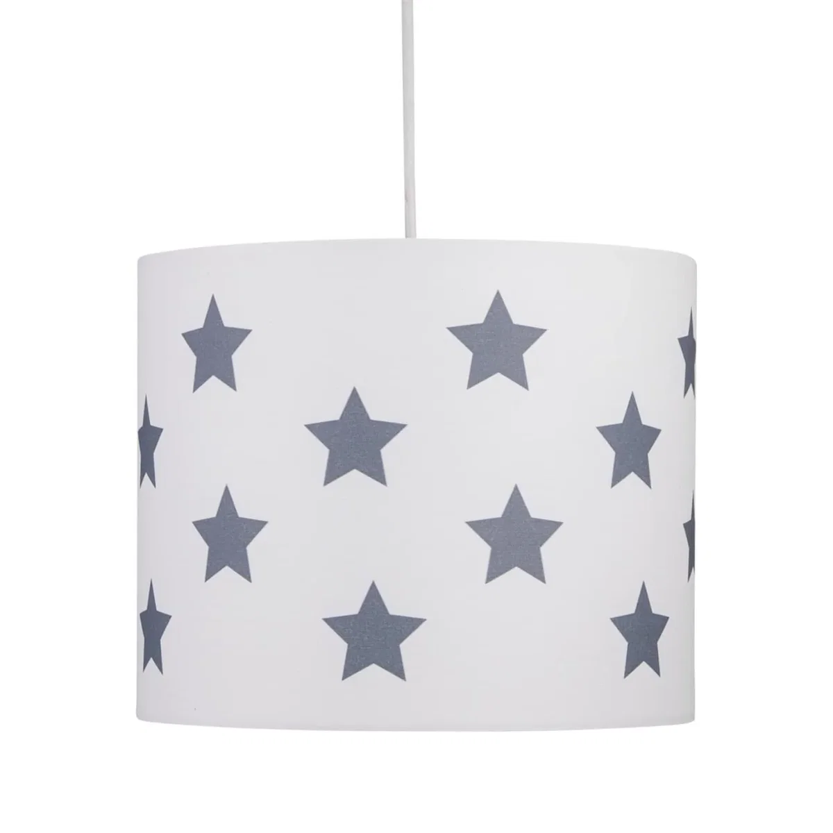 Set Of 2 White With Grey Stars 25cm Light Shades - White & Dark Grey – image 2