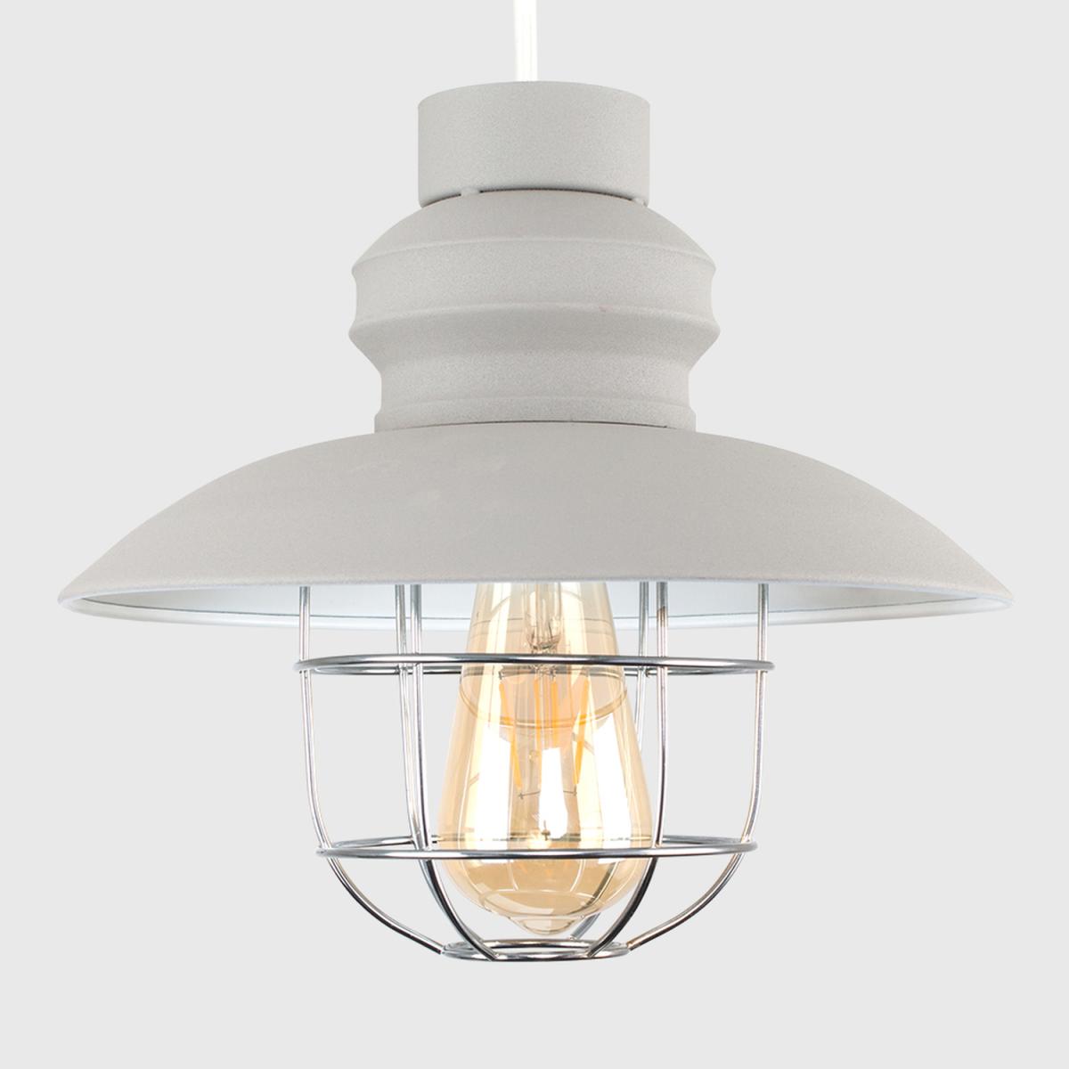 Modern Cement Grey Stone Effect Fisherman's Style Ceiling Pendant Light Shade - Cement – image 2