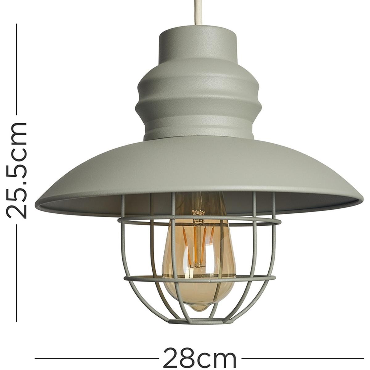 Modern Cement Grey Stone Effect Fisherman's Style Ceiling Pendant Light Shade - Cement – image 5