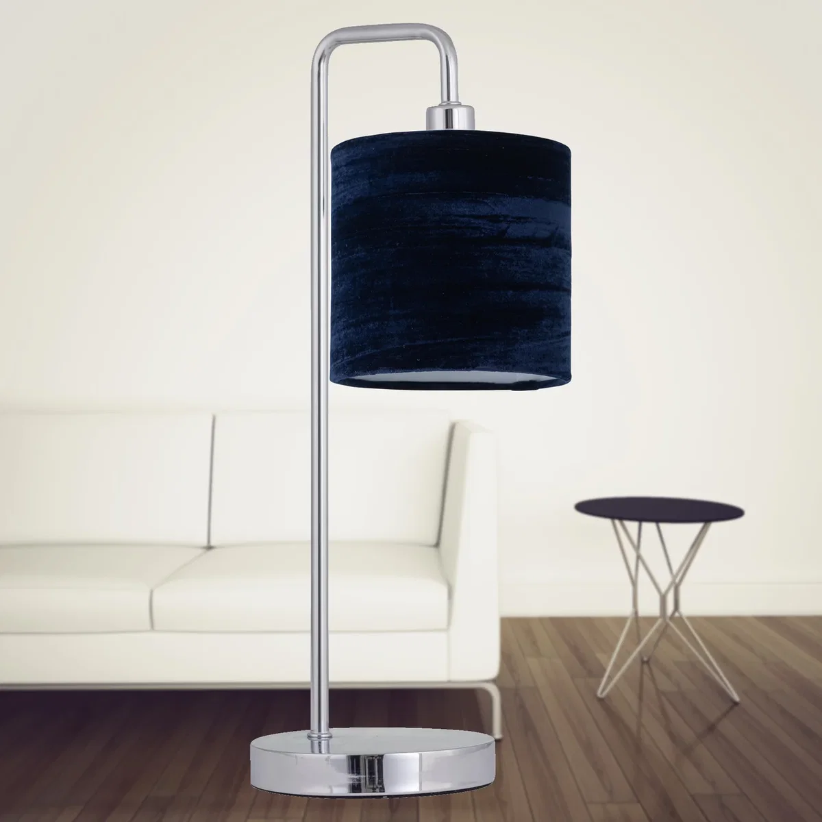 Set Of 2 Navy Blue Crushed Velvet 15.5cm Table Lamp Shades - Blue – image 3