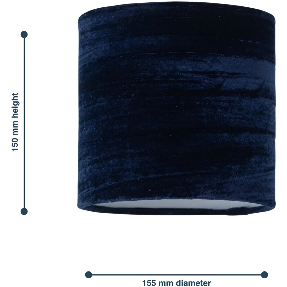 Set Of 2 Navy Blue Crushed Velvet 15.5cm Table Lamp Shades - Blue – image 4