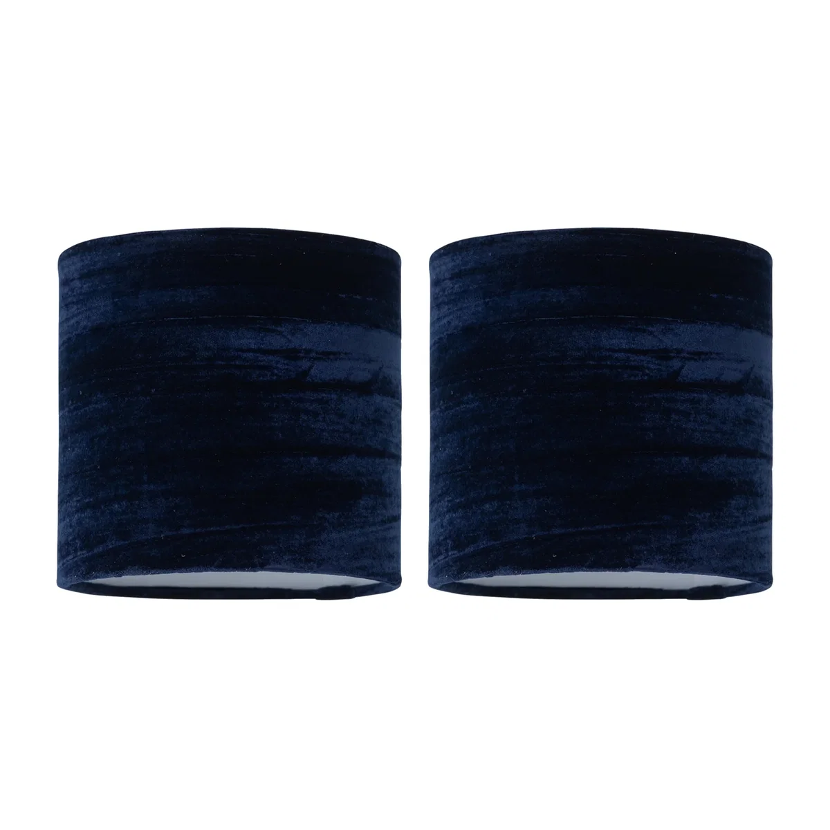 Set Of 2 Navy Blue Crushed Velvet 15.5cm Table Lamp Shades - Blue – image 1