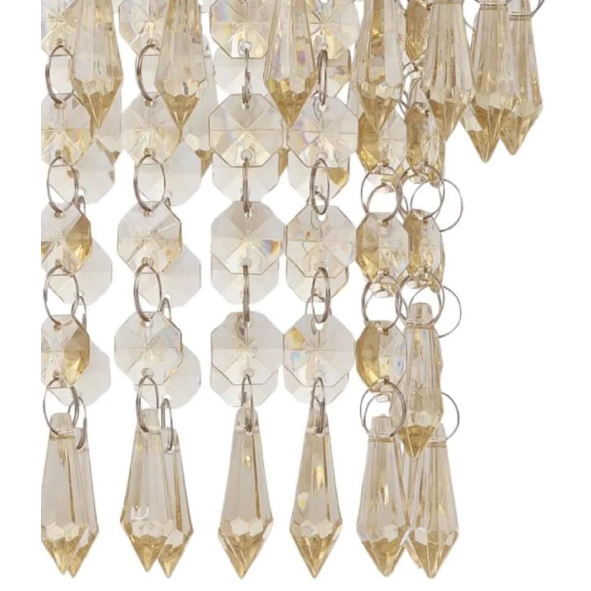 Gatsby Easy Fit Jewelled Pendant Shade - Amber Acrylic With Polished Brass Plate Detail – image 5