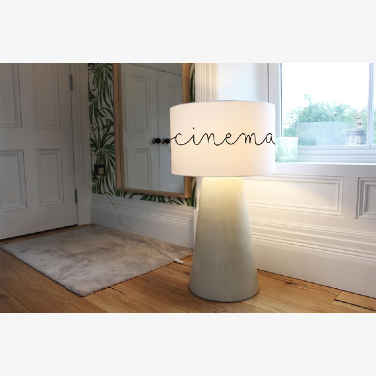 Text Cinema Designer Lamp Ceiling Stylish Shade - White / 40cm – image 1