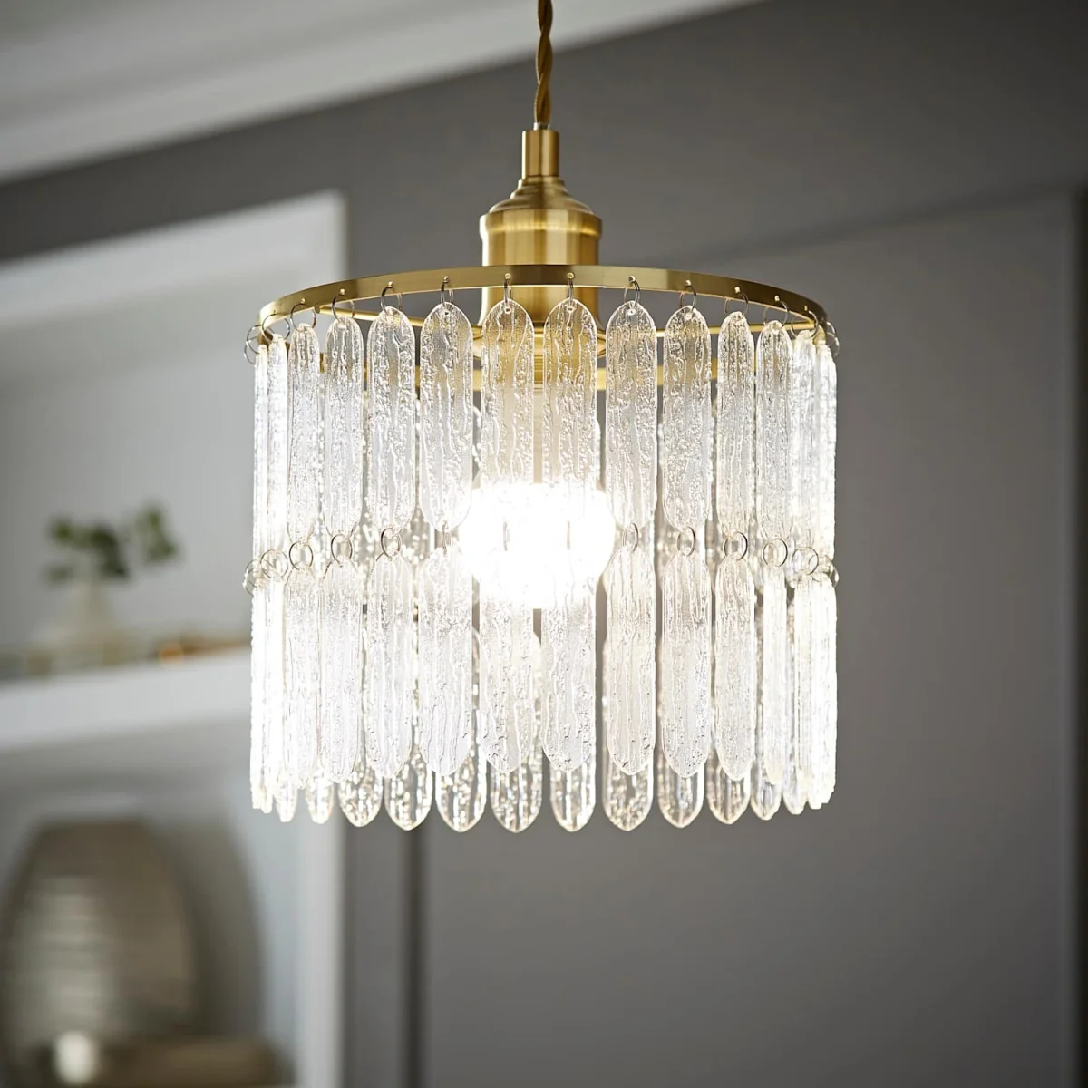 Aldgate Textured Acrylic Ceiling Lamp Shade - Gold / Plastic – image 2