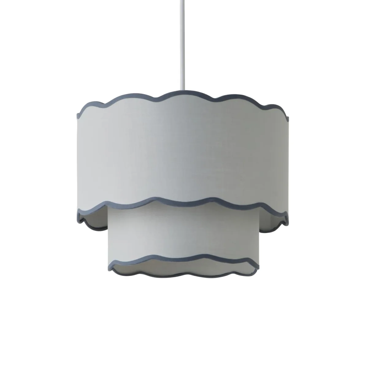 Sloane 2 Tier Colour Clash Scallop Ceiling Lamp Shade - Grey / Plastic – image 6