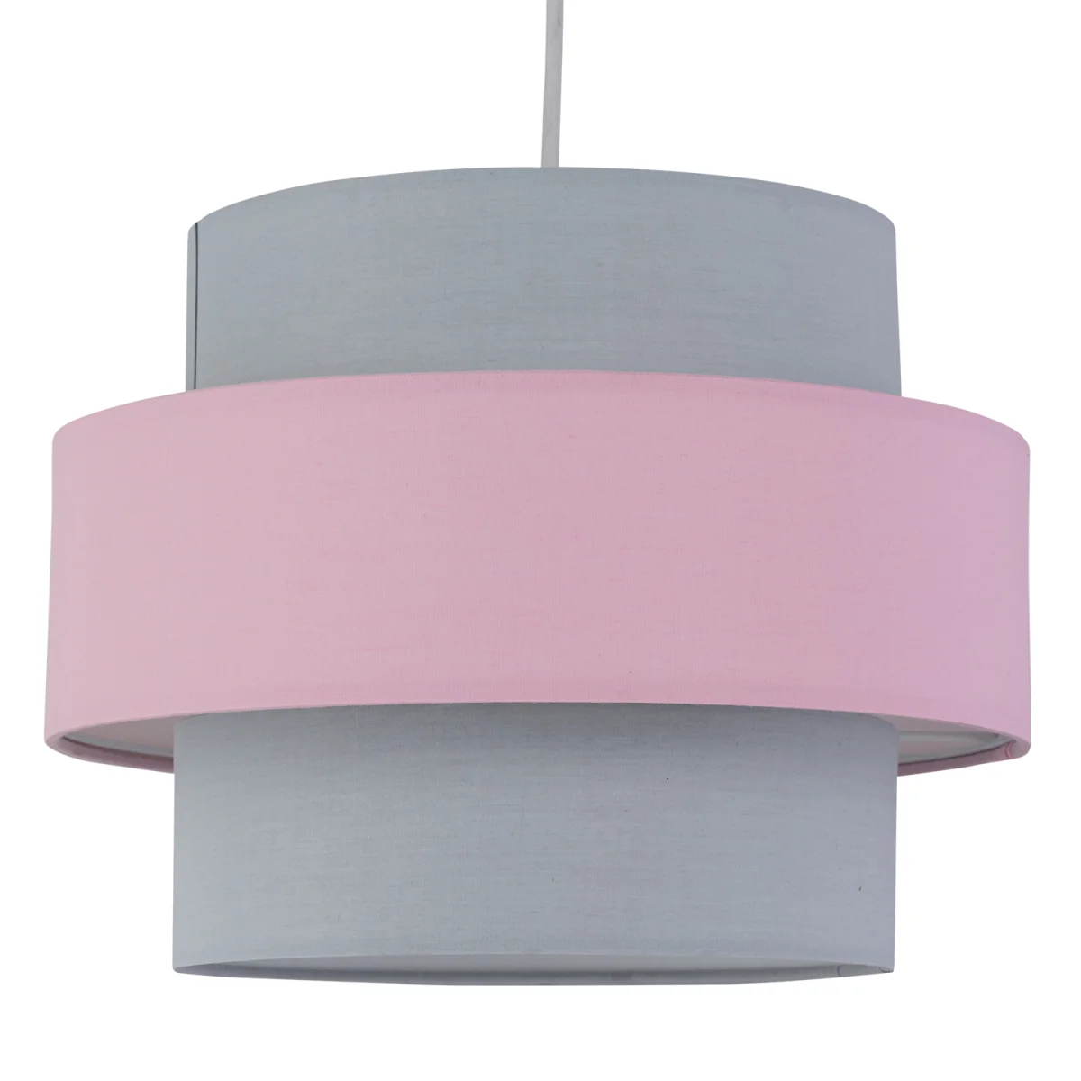 Pair Of Pink And Grey Two Tier Light Shades - Grey – image 3