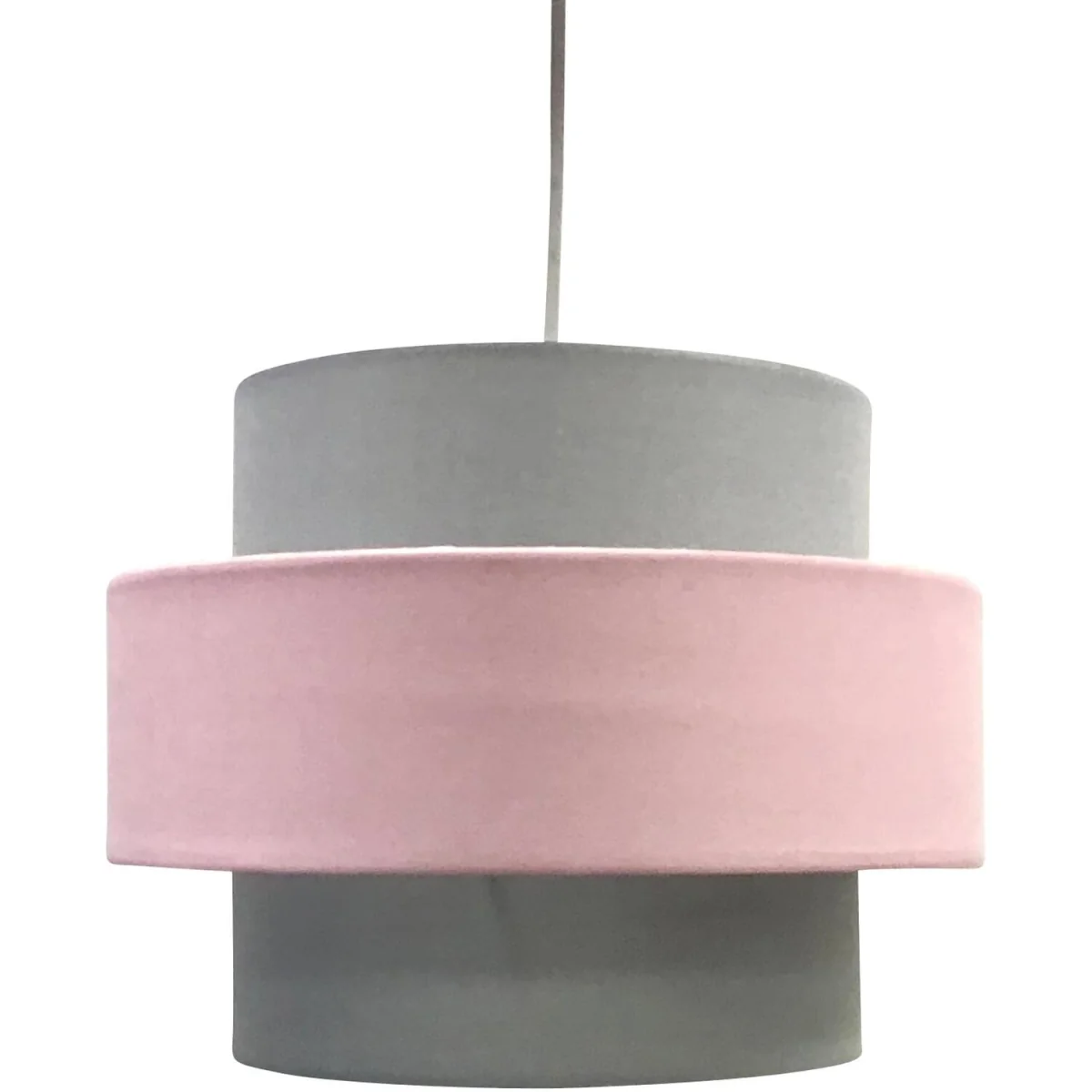 Pair Of Pink And Grey Two Tier Light Shades - Grey – image 5