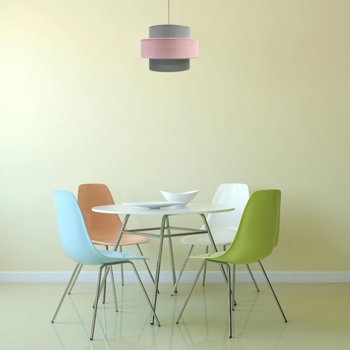 Pair Of Pink And Grey Two Tier Light Shades - Grey – image 6