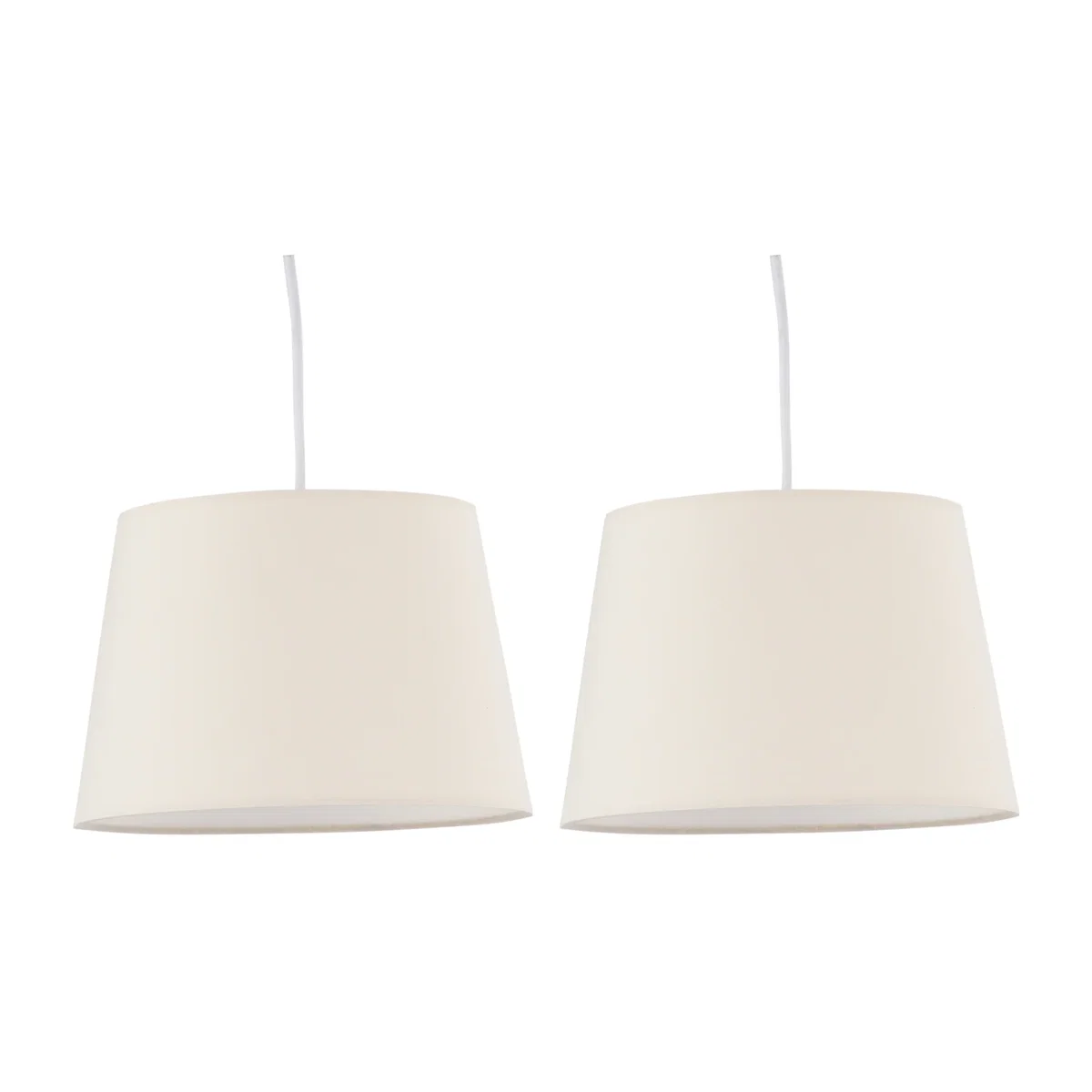 Set Of 2 Natural Cotton 23cm Tapered Cylinder Pendant Or Lamp Shades - Natural Cotton – image 1