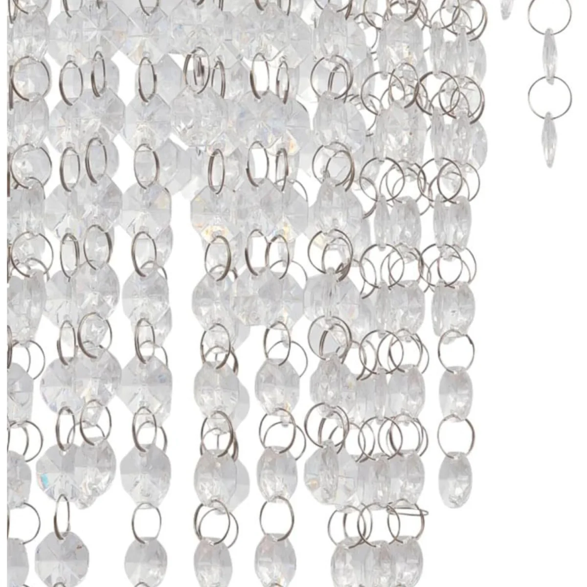 Daisy Easy Fit Jewelled Pendant Shade - Clear Acrylic With Polished Chrome Plate Detail – image 2
